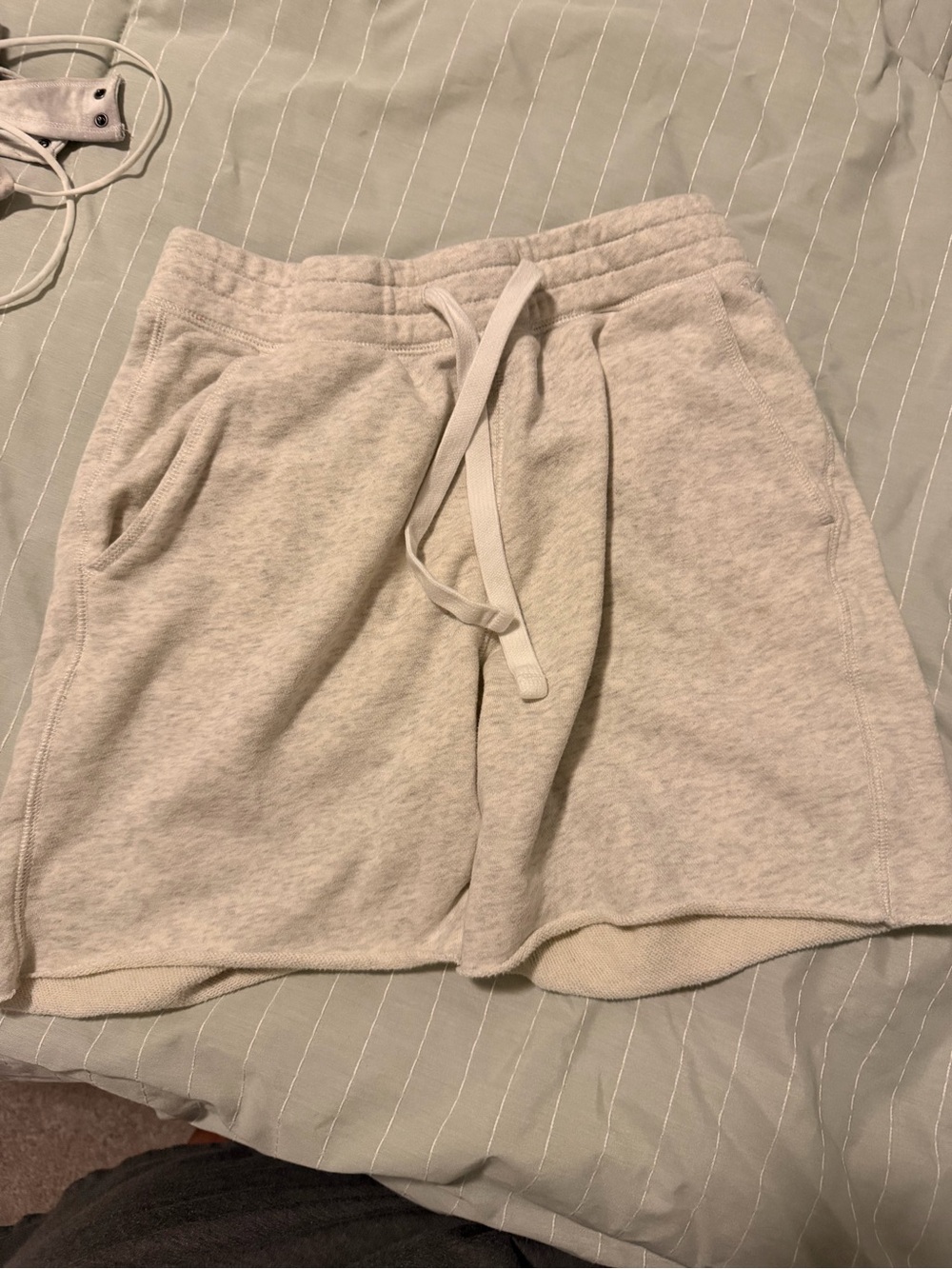 Hollister Cream Drawstring Athletic Lounge Shorts